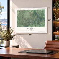 Buckhall, Virginia map, 18 x 24 inch print in a white frame in a home office