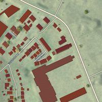 Second close-up of the map of Buckhead Forest, Georgia print showing more streets and buildings