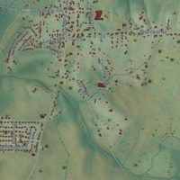 Second close-up of the map of Buckhorn, Alabama print showing more streets and buildings