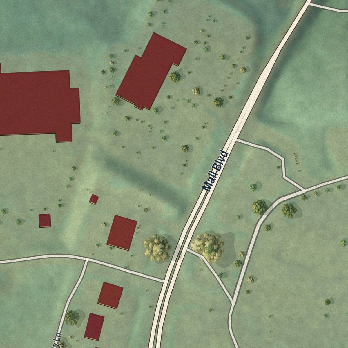 Second close-up of the map of Buckhorn, Pennsylvania print showing more streets and buildings