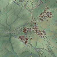 Second close-up of the map of Buckingham, Bucks County, Pennsylvania print showing more streets and buildings