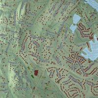 Second close-up of the map of Buckland, Virginia print showing more streets and buildings