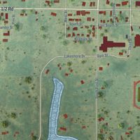 Second close-up of the map of Buckley, Michigan print showing more streets and buildings
