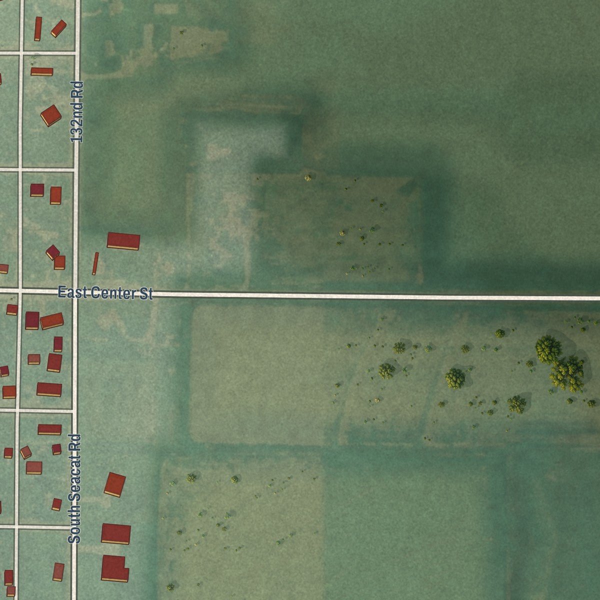 Second close-up of the map of Bucklin, Kansas print showing more streets and buildings