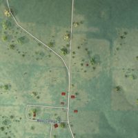 Second close-up of the map of Buckner, Arkansas print showing more streets and buildings
