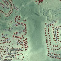 Second close-up of the map of Budd Lake, New Jersey print showing more streets and buildings