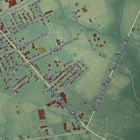 Second close-up of the map of Buena, New Jersey print showing more streets and buildings
