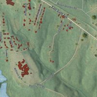 Second close-up of the map of Buena Vista, Georgia print showing more streets and buildings
