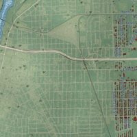 Second close-up of the map of Buena Vista, Michigan print showing more streets and buildings