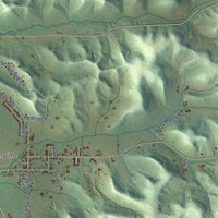 Second close-up of the map of Buena Vista, Richland County, Wisconsin print showing more streets and buildings
