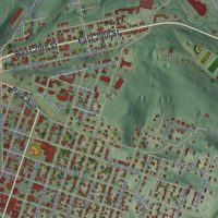 Second close-up of the map of Buena Vista, Virginia print showing more streets and buildings