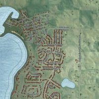 Second close-up of the map of Buffalo, Minnesota print showing more streets and buildings