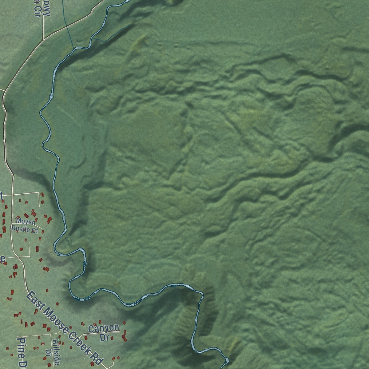 Second close-up of the map of Buffalo Soapstone, Alaska print showing more streets and buildings