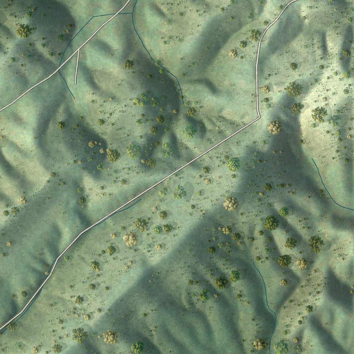Second close-up of the map of Bulls Gap, Tennessee print showing more streets and buildings