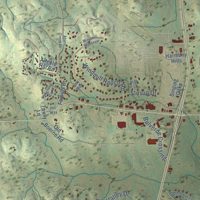 Second close-up of the map of Bulverde, Texas print showing more streets and buildings