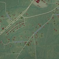 Second close-up of the map of Buna, Texas print showing more streets and buildings