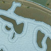 Second close-up of the map of Buras, Louisiana print showing more streets and buildings