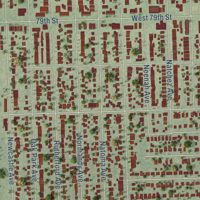 Second close-up of the map of Burbank, Illinois print showing more streets and buildings