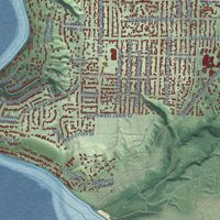 Second close-up of the map of Burien, Washington print showing more streets and buildings