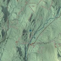 Close-up of the map of Burke, Vermont print showing terrain and local geography