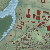 Second close-up of the map of Burlington, Burlington County, New Jersey print showing more streets and buildings