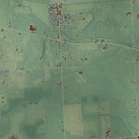 Second close-up of the map of Burlington, Lapeer County, Michigan print showing more streets and buildings
