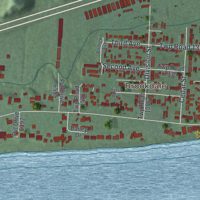 Second close-up of the map of Burlington, Ohio print showing more streets and buildings