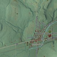 Second close-up of the map of Burns, New York print showing more streets and buildings