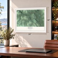 Burns, New York map, 18 x 24 inch print in a white frame in a home office