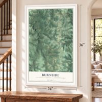 Burnside, Clearfield County, Pennsylvania map, 24 x 36 inch print in a white frame by a staircase