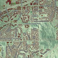 Second close-up of the map of Burnsville, Minnesota print showing more streets and buildings