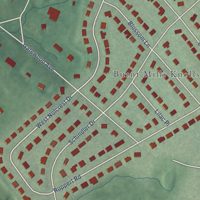Second close-up of the map of Burnt Mills, Maryland print showing more streets and buildings