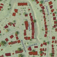 Second close-up of the map of Burnt Store Marina, Florida print showing more streets and buildings