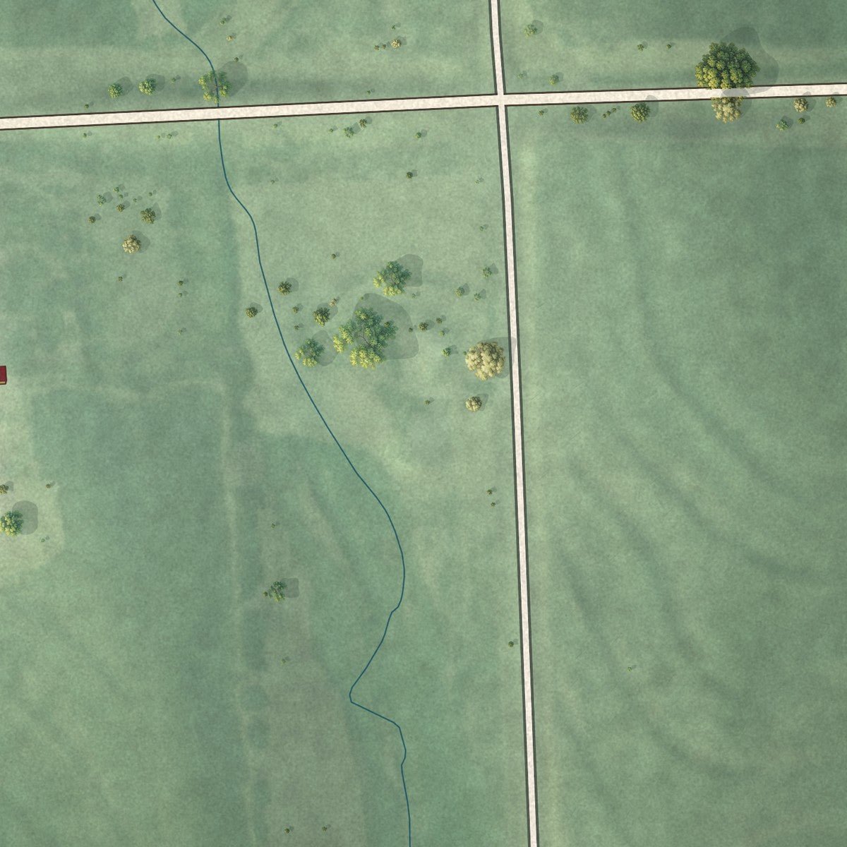 Second close-up of the map of Burr, Nebraska print showing more streets and buildings
