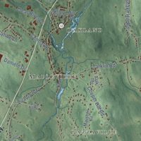 Second close-up of the map of Burrillville, Rhode Island print showing more streets and buildings