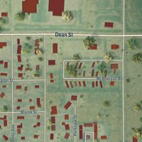 Second close-up of the map of Burrton, Kansas print showing more streets and buildings
