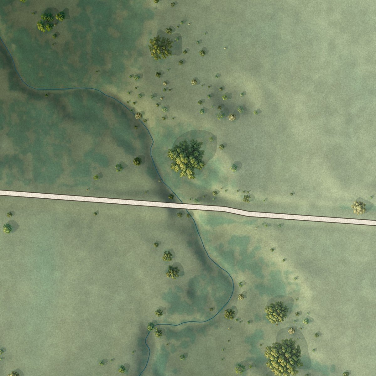 Second close-up of the map of Burton, Nebraska print showing more streets and buildings