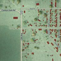 Second close-up of the map of Burwell, Nebraska print showing more streets and buildings
