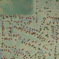 Second close-up of the map of Bushland, Texas print showing more streets and buildings