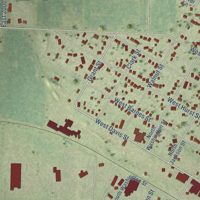 Second close-up of the map of Bushnell, Illinois print showing more streets and buildings