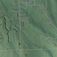 Second close-up of the map of Bushyhead, Oklahoma print showing more streets and buildings