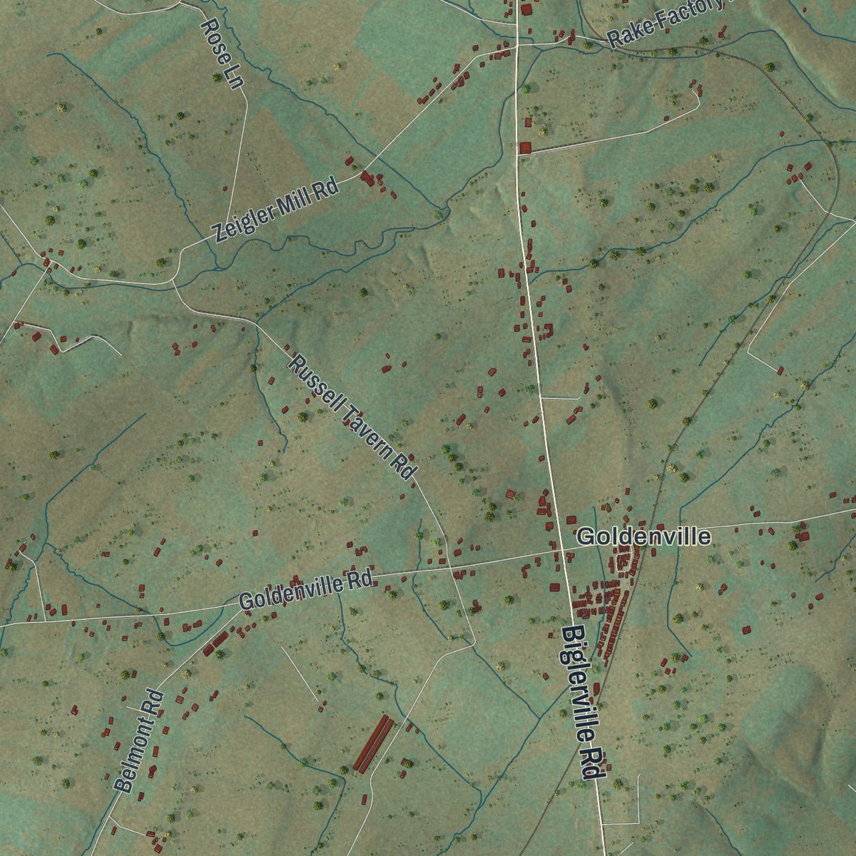 Second close-up of the map of Butler, Adams County, Pennsylvania print showing more streets and buildings