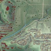 Second close-up of the map of Butler, Butler County, Pennsylvania print showing more streets and buildings
