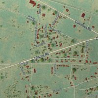 Second close-up of the map of Butler, Georgia print showing more streets and buildings