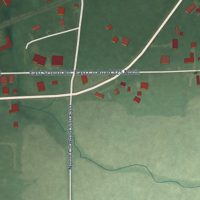 Second close-up of the map of Butlerville, Indiana print showing more streets and buildings