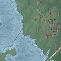 Second close-up of the map of Butner, North Carolina print showing more streets and buildings