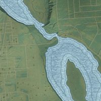 Second close-up of the map of Butte, Alaska print showing more streets and buildings