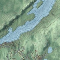 Second close-up of the map of Byram, New Jersey print showing more streets and buildings