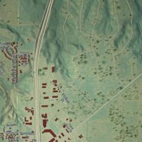 Second close-up of the map of Byron, Georgia print showing more streets and buildings