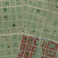 Second close-up of the map of Bywater, Louisiana print showing more streets and buildings